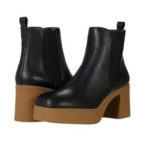 Steve Madden Boots Beneficial Black Faux Leather Chelsea BootIES